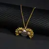You are my sunshine Vintage Creative Sunflower pendant Double-layer Open Necklace Sweater Necklaces for Women Jewelry Gift ► Photo 3/6