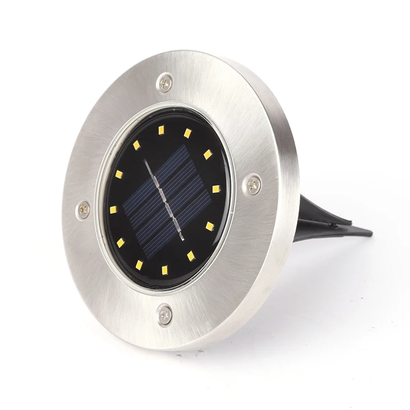 

Solar Power Buried Light, 12 LED Rainproof Rechargeable Under Ground Lamp Outdoor Pathway Walkway Lights Garden Lawn Landscape Y