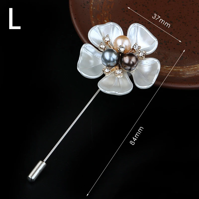 Honeysuckle Camellia Brooches Pearl Jewelry For Women Rose Pin Brooch Metal  Pin Set Shirt Veil Hijab Scarf Pin Brooch