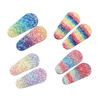 

8 Pcs Glitter Hairpins Rainbow Color Gradient Hair Clips Sweet Girls Barrettes Hair Accessories (6x3cm)