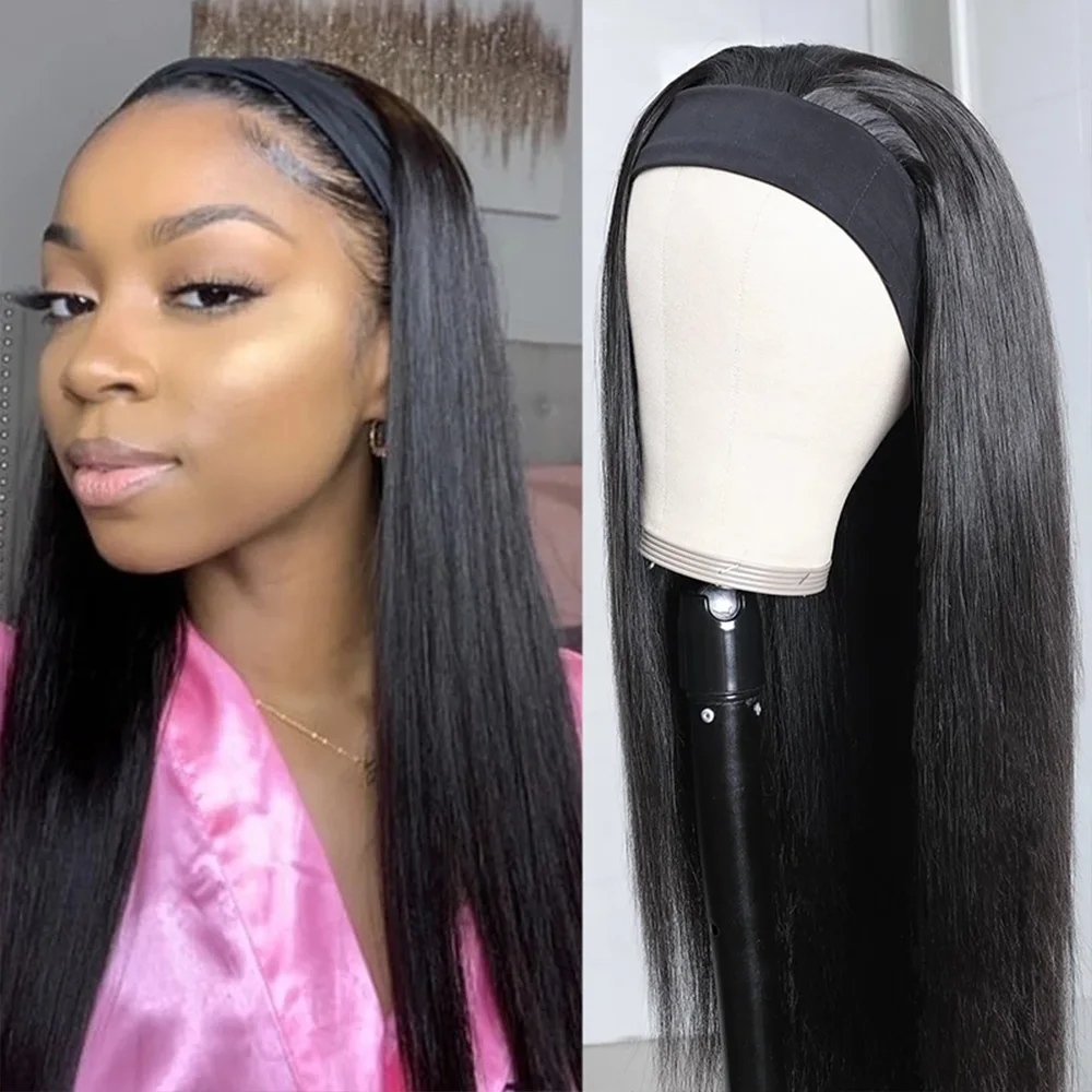 Perruque synthétique lisse et longue de 20, 22, 24, 26, 28, 30 pouces, résistante à la chaleur, fabriquée à la Machine, pour femmes noires