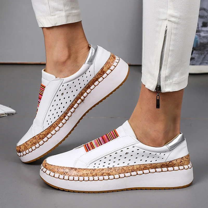 

Plus Size Loafers Shoes Woman Spring 2020 Flock Leathers Casual Flat Heels Women Slip on Platform Sneakers Flats Mulher