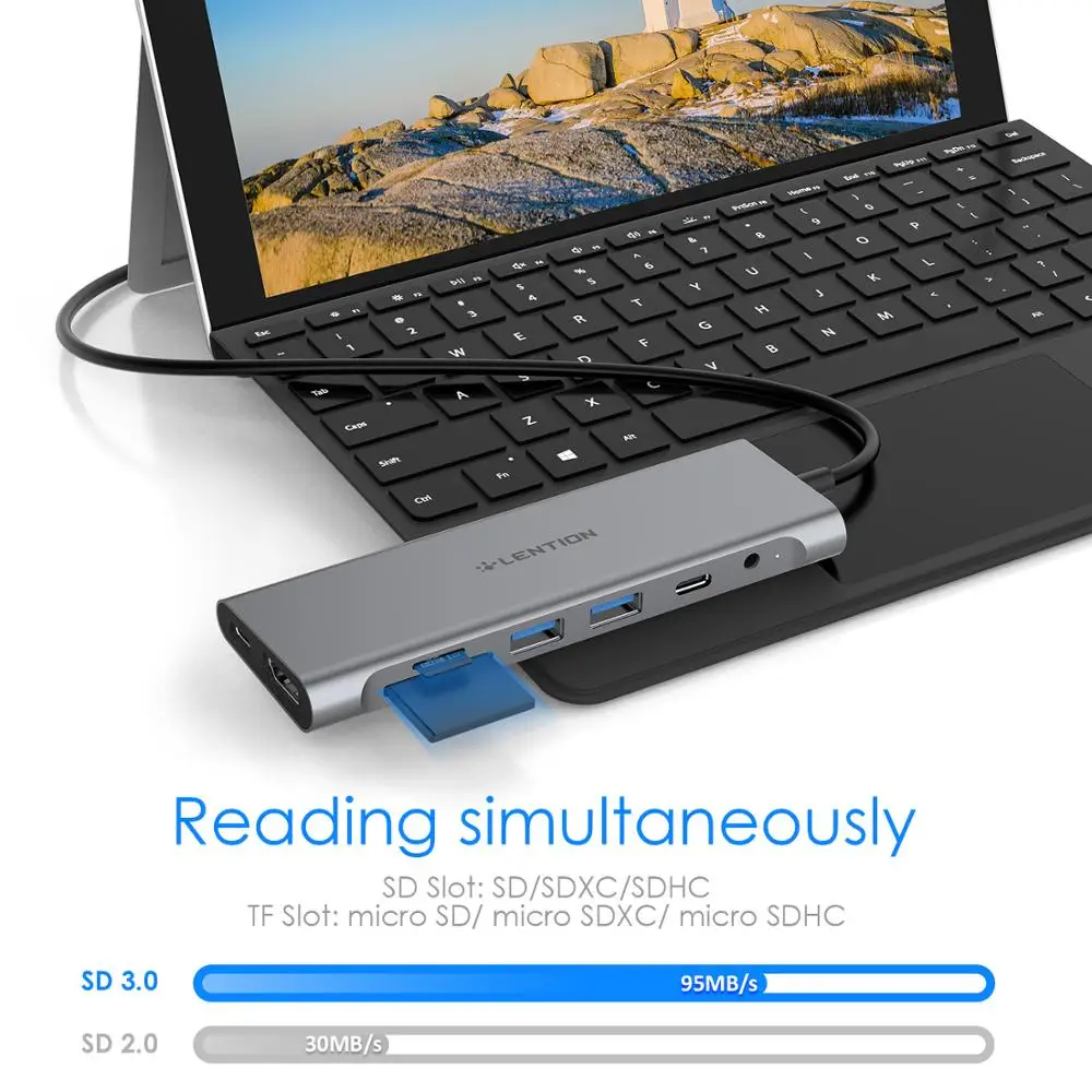 Adaptador de Carregamento para Macbook Hub com 4 3.5mm de Áudio tipo c Cabo Longo Hdmi 2 3.0 Pro 13 - 15 16 Thunderbolt 3 Porto Usb c k - Imagem 2