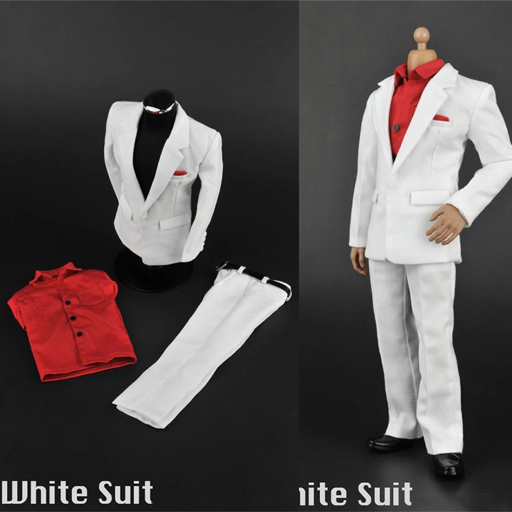 Zy5006 1 6男性兵士白シャツ事務所紳士赤シャツスーツパンツズボン服セットビジネス12インチフィギュアボディ Null Aliexpress