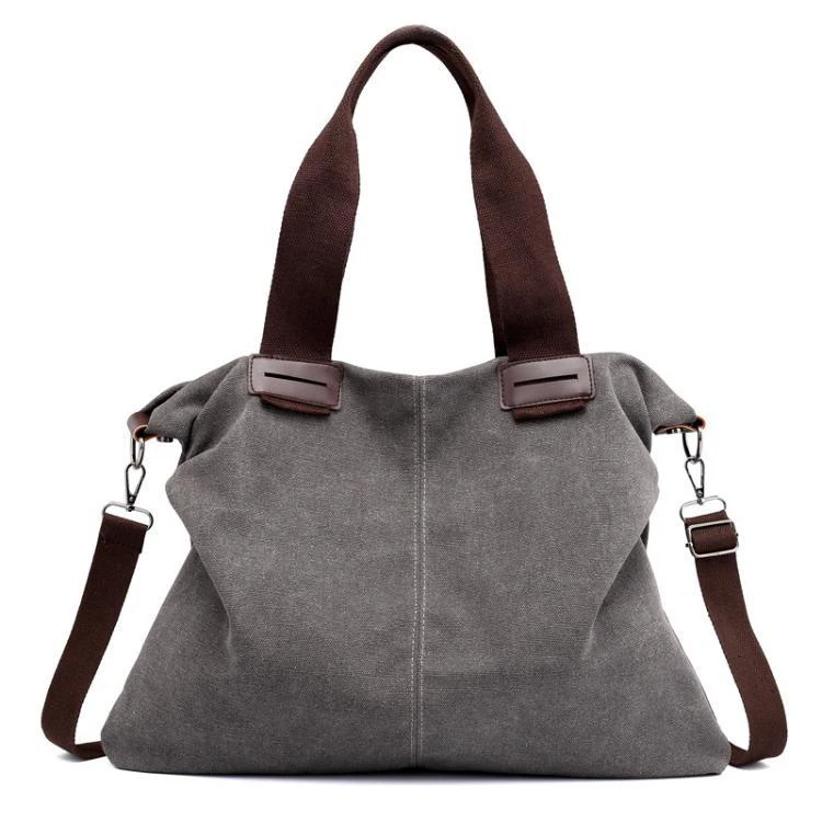 

Messenger Canvas Tote Bag For Women Handbags Ladies Crossbody Shoulder Bag Handbags Light Gray