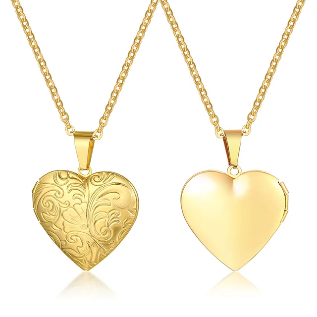 Custom Locket Heart Necklace Pendant 
