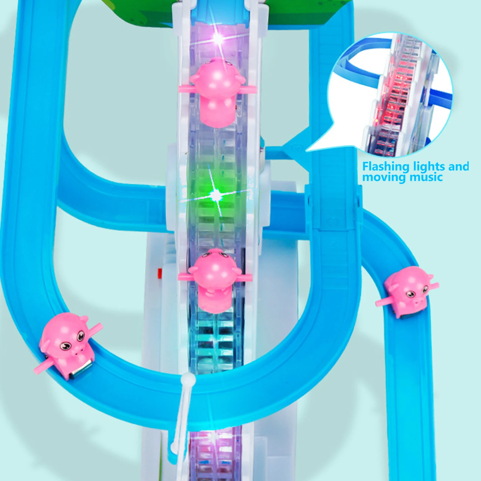 New Track Toy Climb Stairs Children Kids Classic Cartoon Ducks Roller Coaster Toy Set Electric Music Light Birthday Gift New Track Toy Climb Stairs Children Kids Classic Cartoon Ducks Roller Coaster Toy Set Electric Music Light Birthday Gift