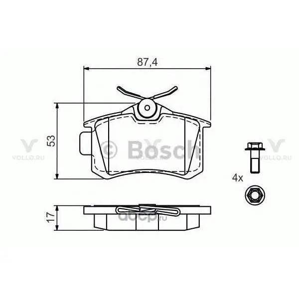 0986494516 BOSCH ДИСКОВЫЕ КОЛОДКИ ЗАДНИЕ