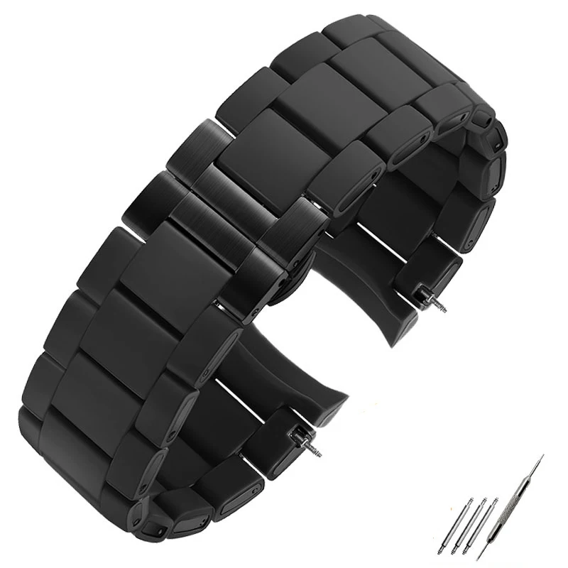 Stainless Steel-Infused Silicone Watchband – Unisex, Available in 20mm & 23mm