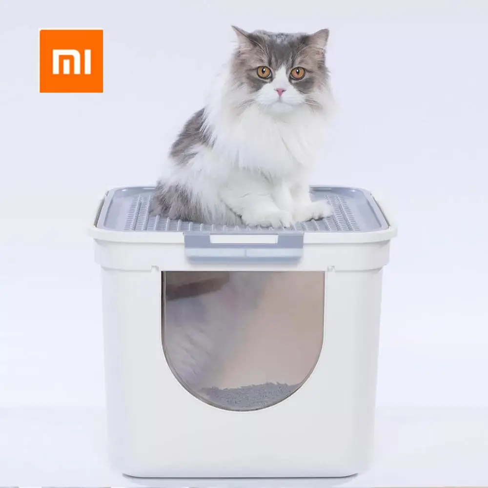 Xiaomi короб для кошачьего туалета, закрывающийся туалет для домашних животных, для кошек, горшок для туалета, коробки с двойной дверью и совком для домашних животных, товары для домашних животных