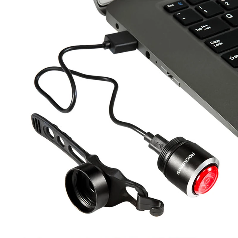 Perfect ROCKBROS Bicycle Saddle Rear Light Waterproof Intelligent USB Rechargeable Red Warning Taillight LED Bike Light 3