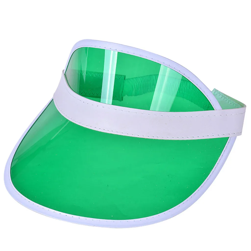 Летний пластиковый козырек шапки новые детские шляпы для путешествий для мальчиков и девочек детские ПВХ Topless с буквенным принтом УФ защитная пляжная шляпа Gorros# P3 - Цвет: Зеленый