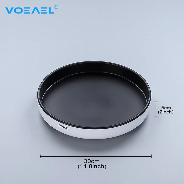 360° Rotating Spice Rack Organizer Seasoning Holder Kitchen Storage Tray Lazy Susans Home Supplies for Bathroom, Cabinets Large Black