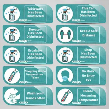 

10Pcs Acrylic Prevention Signs Welcome Sign Shop Warning Sign Shop Disinfected Sign for Restaurant School Hospital Office