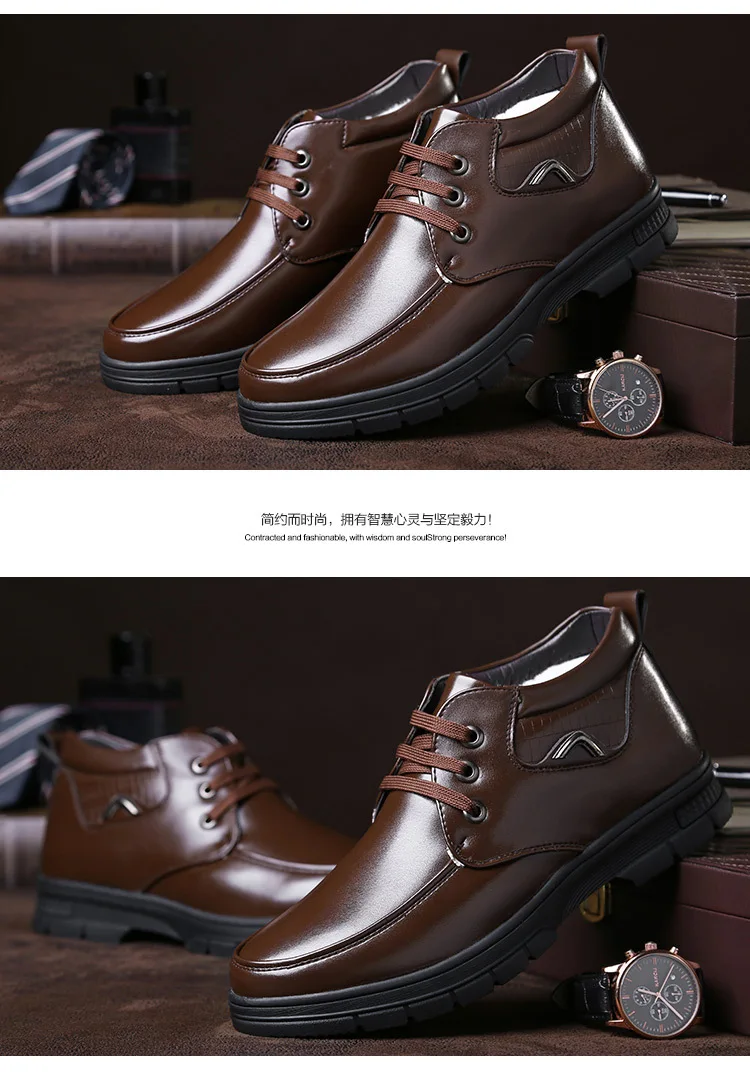 Newly Man Winter Boots2019 Quality Microfiber Leather Shoes Brand White Warm Thicken Inner Boots 38-44 Man Snow Leather Boots