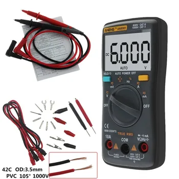 

Digital Multimeter LCD Display Digital Multimeter 6000 Counts AC/DC Ammeter Voltmeter Ohm Meter Tester