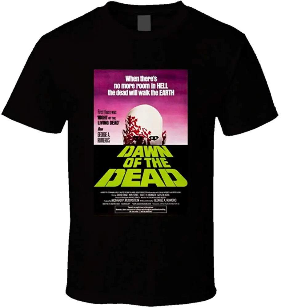 Dawn of The Dead Cool Винтаж 70 х фильм плакат Футболка унисекс для мужчин и женщин футболка