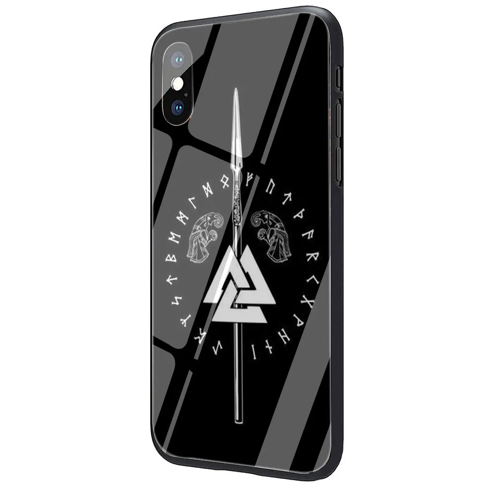 G2 EWAU Viking Vegvisir Odin Скандинавское закаленное стекло чехол для телефона iPhone 11 Pro 6 6S Plus 7 8 Plus X XS XR XS Max - Цвет: G2