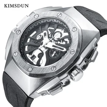 

KIMSUDN New Men Luxury Quartz Watch Casual Personality Big Dial Fashion Silicone Rubber Strap Trend Military Relogio Masculino