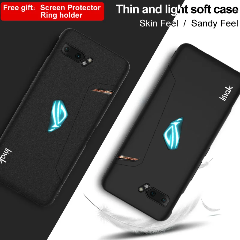 Ультратонкий чехол Imak Cowboy серии для Asus ROG Phone 2 ZS660KL чехол телефон матовый, мягкий, из ТПУ чехол Чехол+ Экран защитная пленка+ с кольцом-держателем