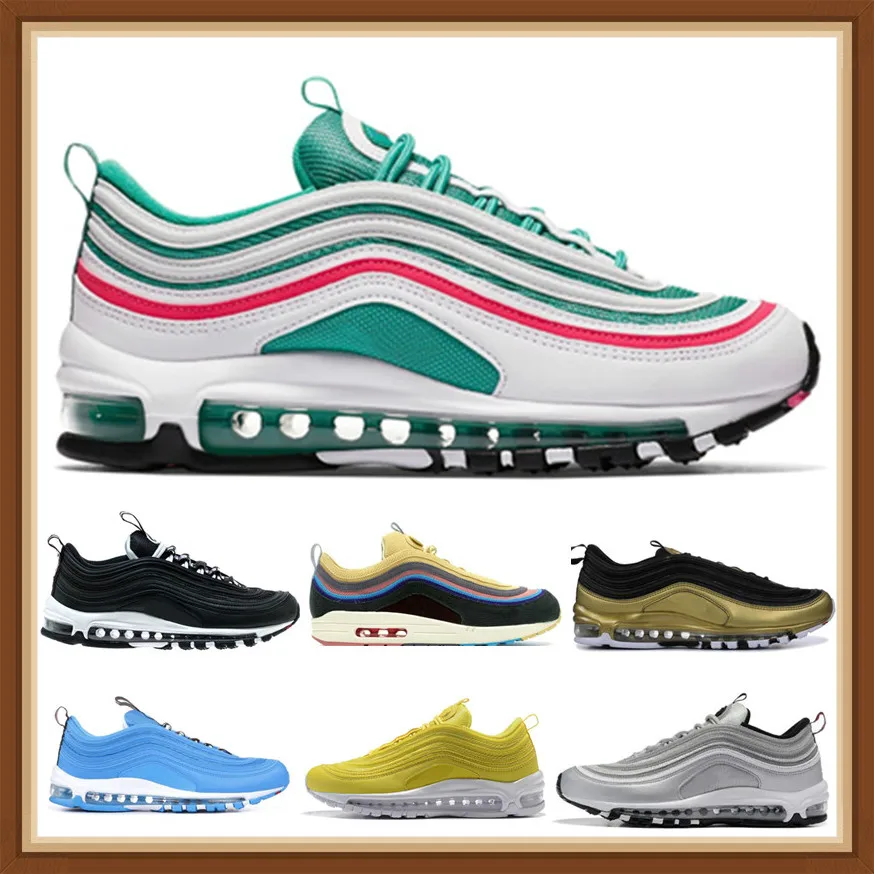 

New brand signal 97 Mens Running Shoes South Beach Sean Wotherspoon Cushion Silver Gold Sneakers Athletic Designers Sports sHOES