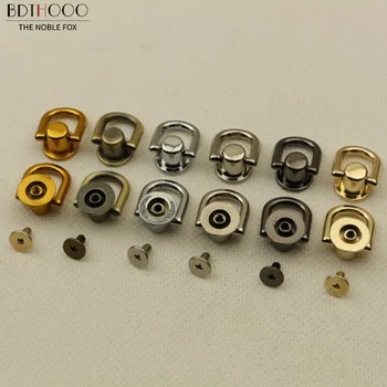 

20pcs/lot Metal Swivel Screw Studs Button 6 color Pacifier nail D-ring screws on both sides of women bag part& Accessories