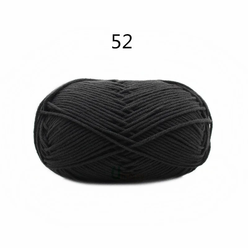 52 1pc 62 цвета хлопок Детская Пряжа молочного оттенка камвольная хлопок крючком нитки для ручного вязания шерсть линия окрашенная нить дешево - Цвет: 52 1pc