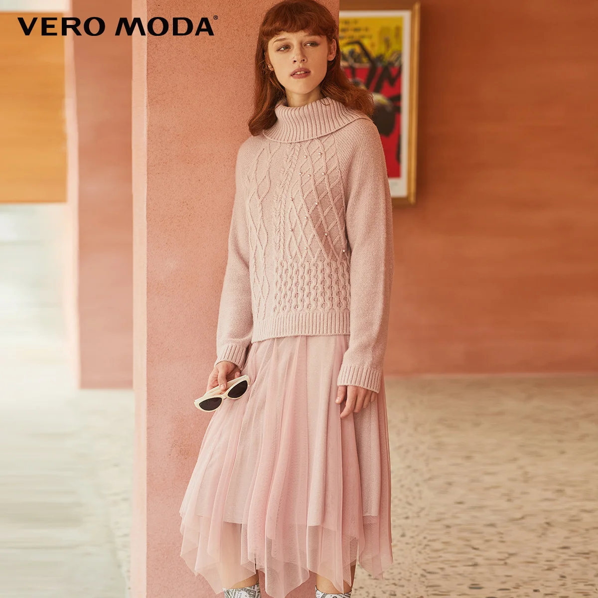 Vero Moda новое платье трапециевидной формы из двух частей средней длины с высоким воротником | 319446539 - Цвет: Violet ice