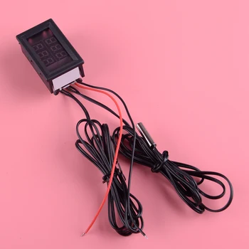 

DWCX Universal 96 cm Black Car Dual Digital LED Display Intercooler Supercharger Temperature Gauge Sensor