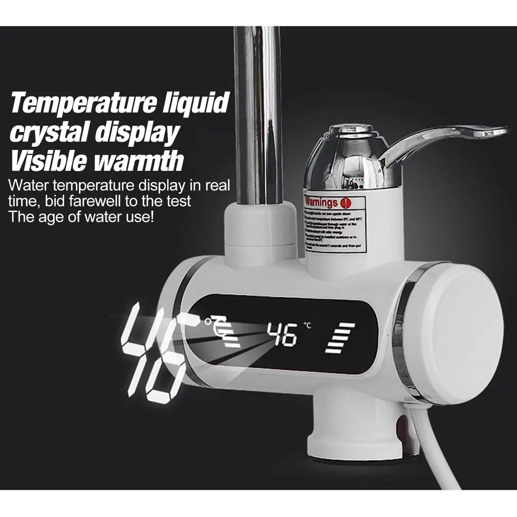  Rotatable LCD Display Instant Hot Water Tap Digital Electric Faucet Tankless Kitchen Instant Hot Fa - 4000543234614