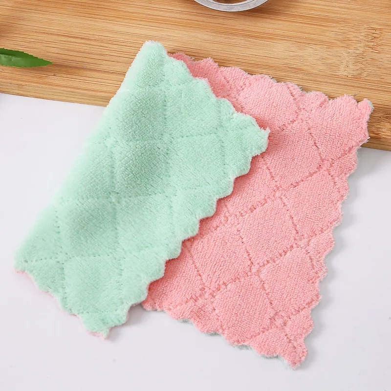 Салфетки для кухни тряпки из кораллового флиса антипригарные впитывающие