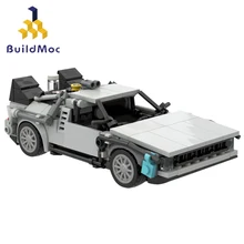 BuildMoc teknik araç geri gelecek zaman makinesi Supercar yapı taşları makine teknisyeni süper spor oyuncak arabalar çocuklar için