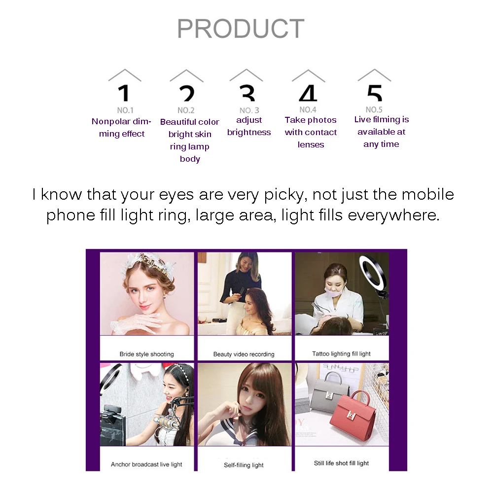LED Selfie Supplementary Lighting Ring Tripod 3200-5500K 480 Lamp Dimmable High Brightness Video Camera Photographic Ring Light