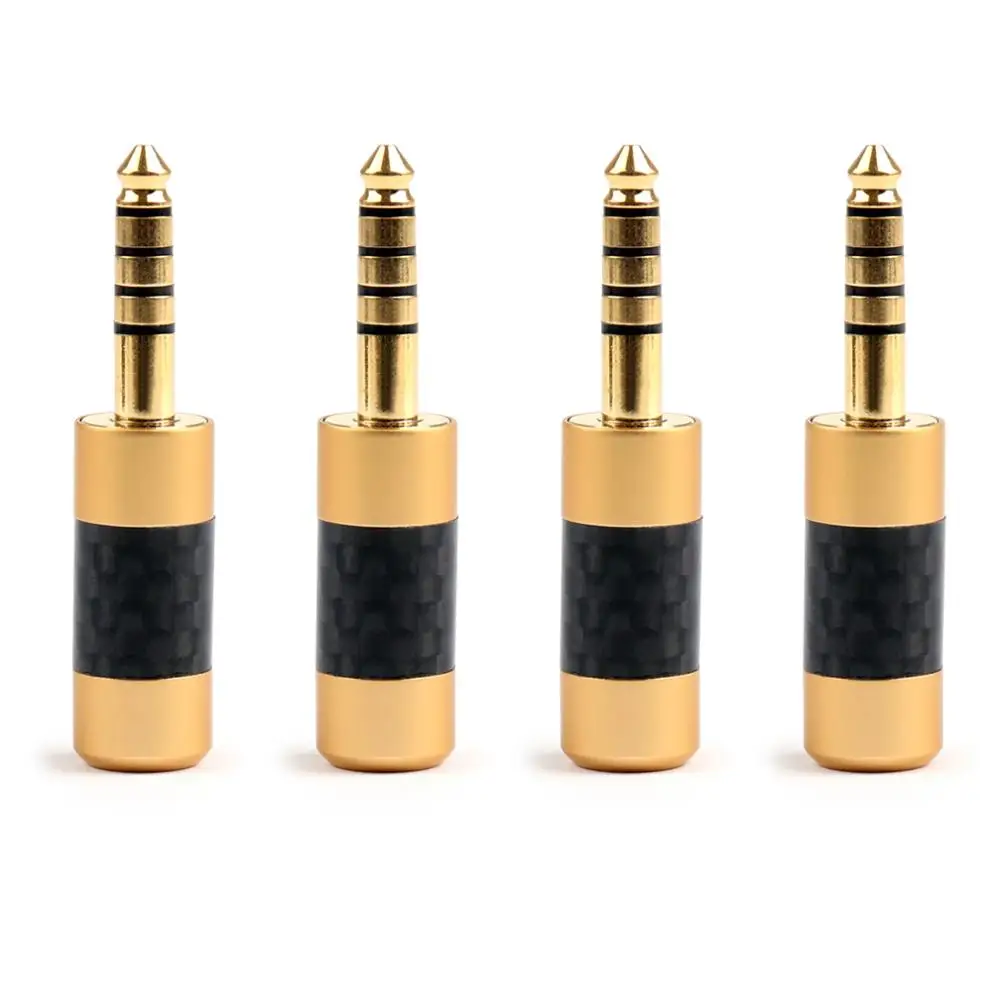 Artudatech 4Pcs 4 4mm Headphone Plug Carbon Fiber Adapter For Sony NW WM1Z NW WM1A Gold Jacl Connector Parts