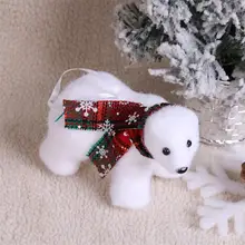 Рождественский подарок на год декоративный креативный медведь кулон милый Миниатюрный Плюшевый белый медведь кулон-украшение для рождественской елки домашний декор@ 40