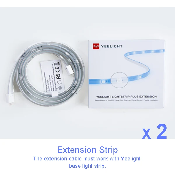 2 extension strips Xiaomi Yeelight световая полоса плюс умный светодиодный Светлая повязка Расширительная версия пульт дистанционного управления работа с HomeKit MIJIA умный дом приложение - Цвет: 2 extension strips
