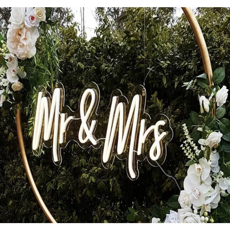 

Mr & Mrs Flex Led Custom Neon Sign Light Ins Wall Decor 12V 3D Wedding Party Marriage Decoration Mr & Mrs Fle