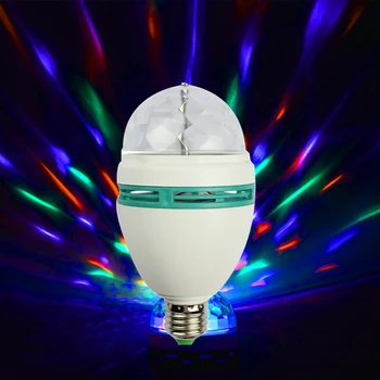 

Christmas Protable Home Decoration Disco Party Stage Light 1pcs E27 RGB Led Rotating Bulb Lighting