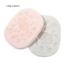 2Pcs/Set Plain Color Oval Rectangle Sponge Facial Deep Cleansing Pads Massage Particles Wash Face Puff Makeup Beauty Tools