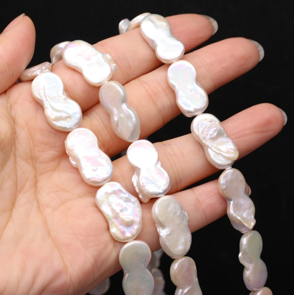 Hot Selling Natural Freshwater Pearl Beaded White Irregular Figure 8 DIY for Making Jewelry Accessories 12x20-13x22mm