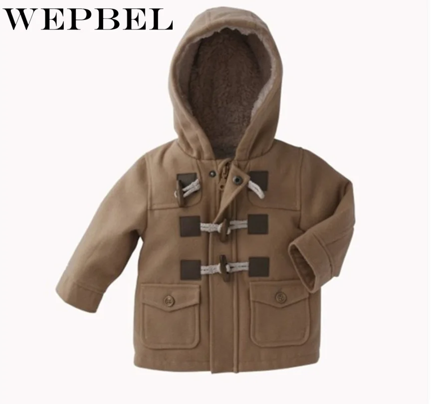 WEPBEL/куртка для маленьких мальчиков; осенне-зимняя одежда; цвет серый, коричневый; Верхняя одежда; пальто; хлопковая плотная детская одежда; детская одежда с капюшоном