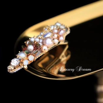 

New Design Natural Freshwater Pearl Hairpin Woman Edge Clamp Luxury Handmade Hair Clip Girls Accessories Hair Ornaments