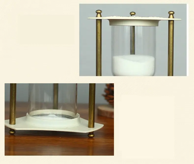 Engrave Retro Pattern Zinc Alloy Sand Glass Sand Timer Clock Hourglass Art And Crafts Study Bedroom Office Desk Decoration (3)