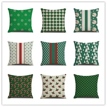 

Nordic Style Christmas Sofa Cushion Sets Stripe Linen Cotton Pillow Home Bedroom Living Room Furniture Accessory