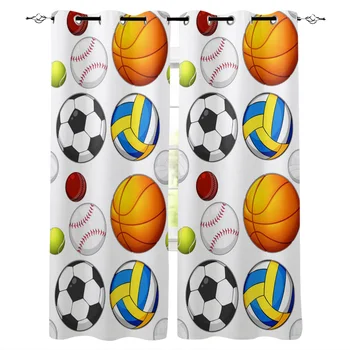 

Sports Ball Football Basketball Bedroom Kitchen Curtains Living Room Decoration Items Window Curtains for Living Room