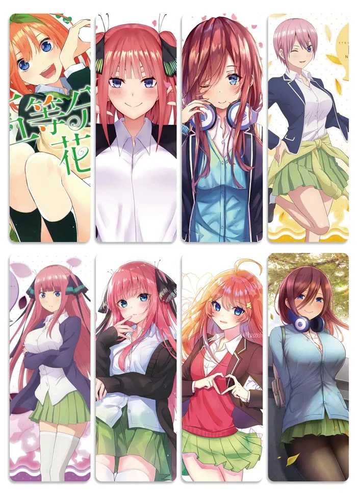 

8pcs/set Anime The Quintessential Quintuplets PVC Bookmarks Nakano Mikufor School Supplies Stationery Accessories