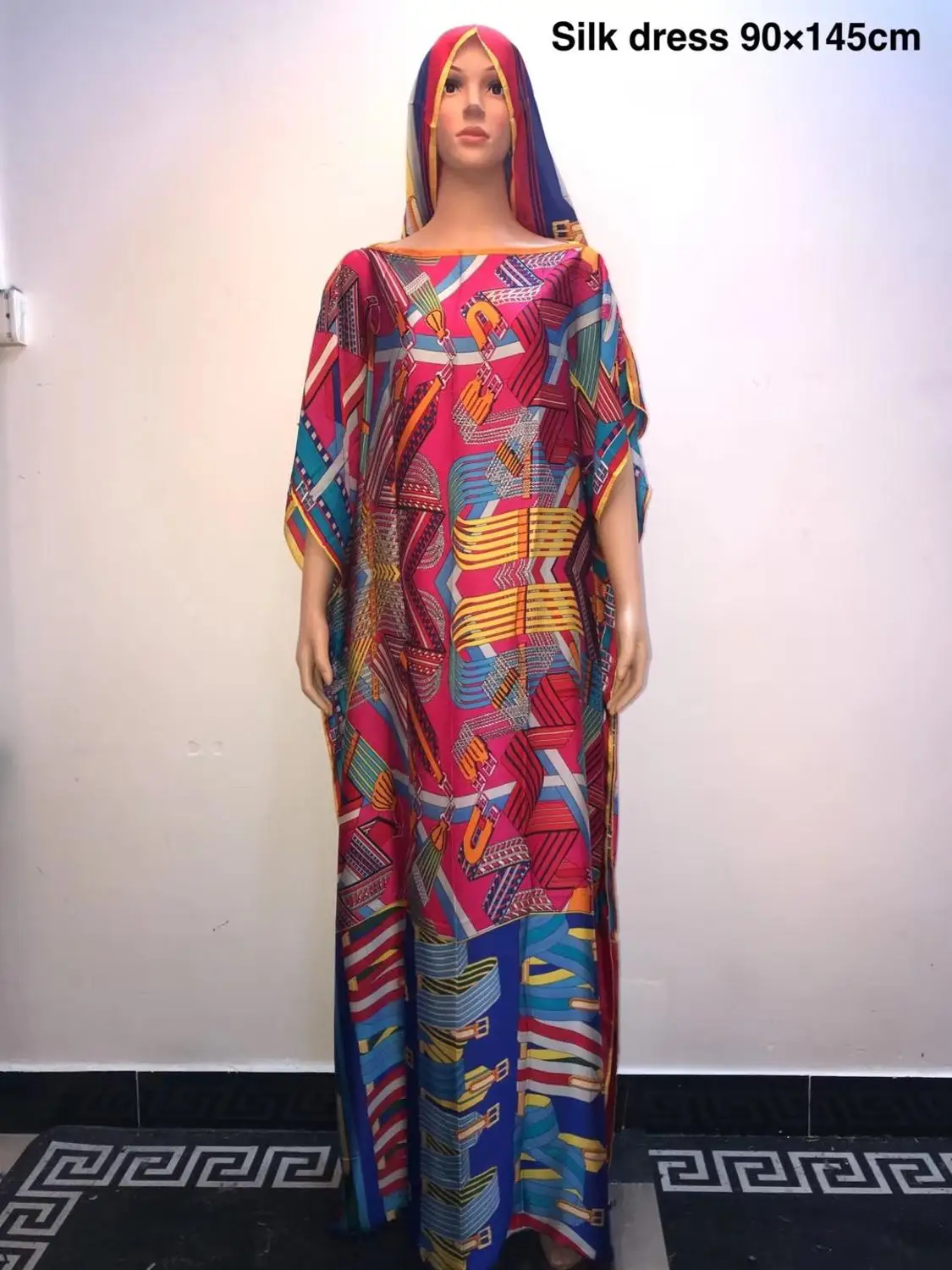 

Super size Kaftan Silk women dress sweet Printed Malaysia Women dresses fashionable african femme dress african dresses