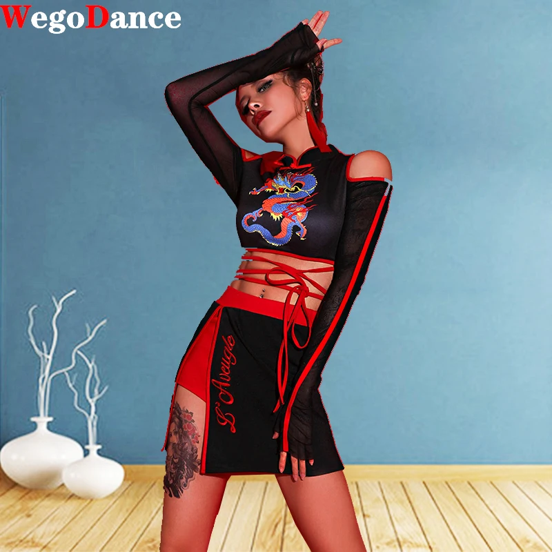 

China Style Women Performance Suit Sexy Korean Dance Singing Costume HipHop Jazz Dress