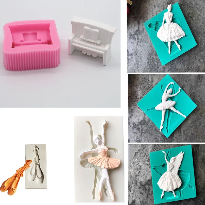 

Ballet Girl Modeling Mould DIY Fondant Silicone Mould Chocolate Fudge Tao Mugan Pace Mould Decoration Decoration Mould