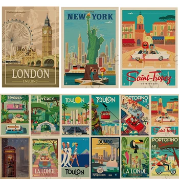 

5D DIY Diamond Painting LONDON/NEW YORK/TOULON/ HAWAIIArt Travel Poster Vintage Travel Wall Sticker Posters Home Gift Decoration